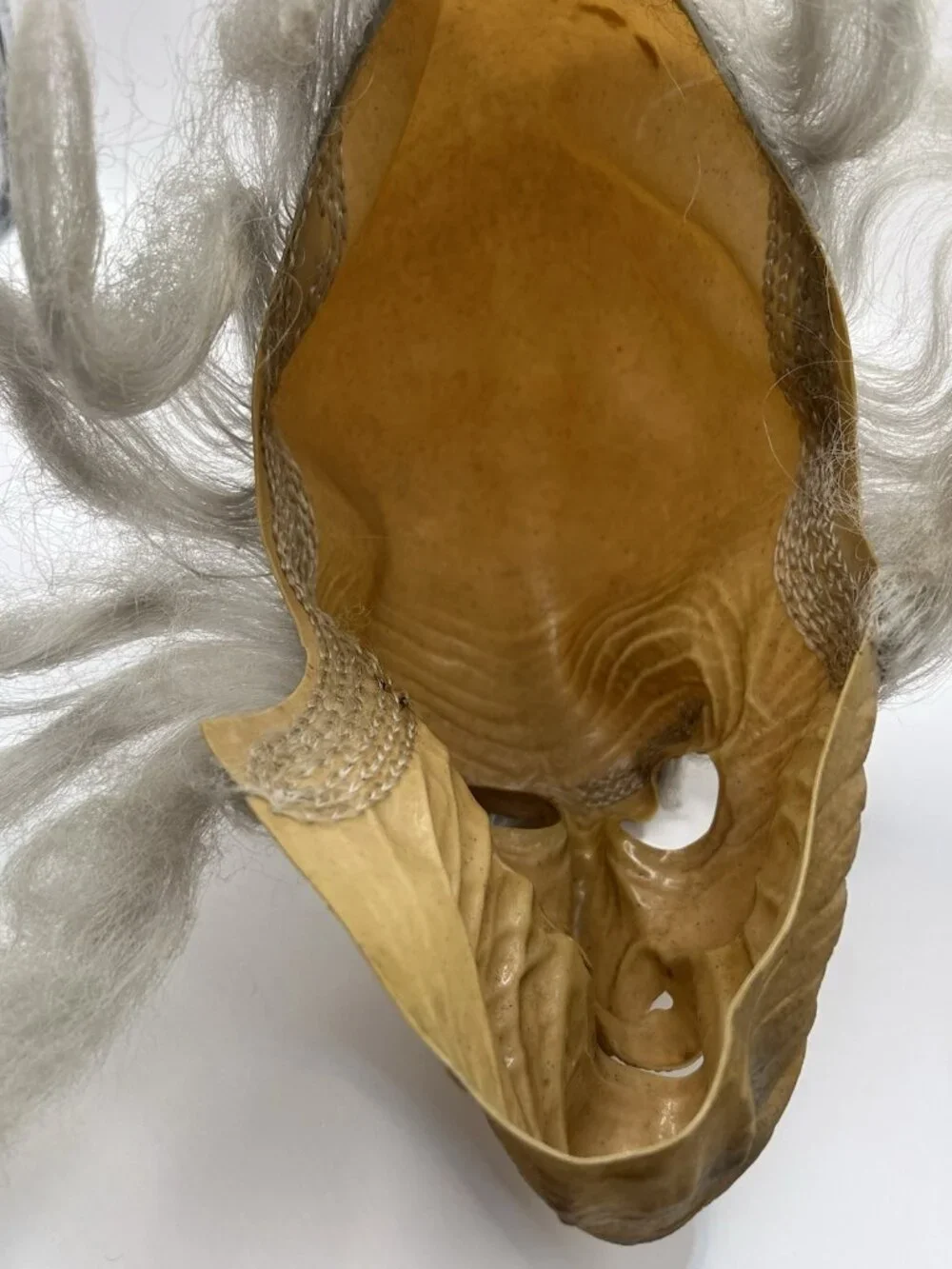 Vintage Old Man Halloween Mask Gray Hair Rubber Latex Adult Costume Creepy Rare
